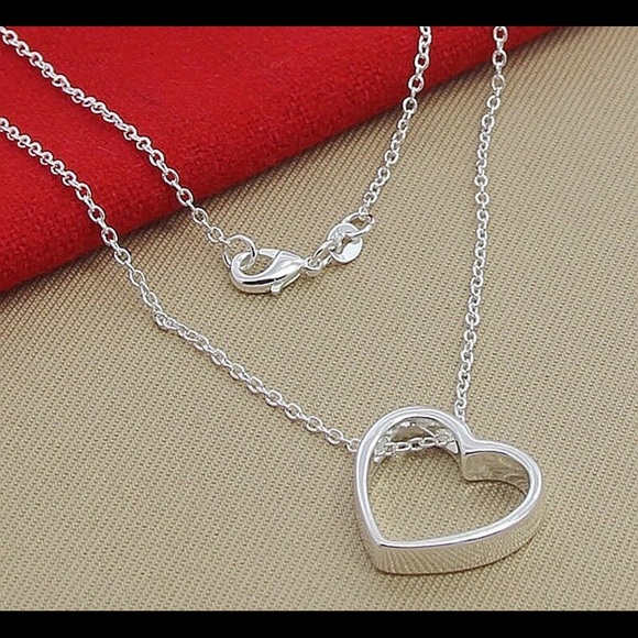 1 left! Sterling Silver Heart Necklace - Picture 2 of 3